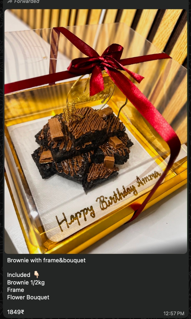 Brownie with Frame & Bouquet